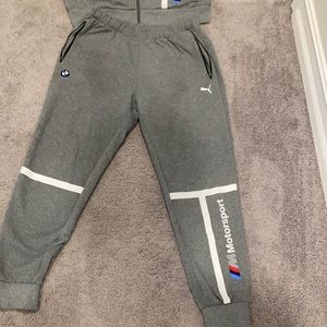 Grey BMW hoddie and sweatpants suit